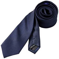 Hedgerow® Krawatte aus 100% Seide, Seiden Schlips, Slim 6cm, Handgefertigt, Navy Blau von Hedgerow