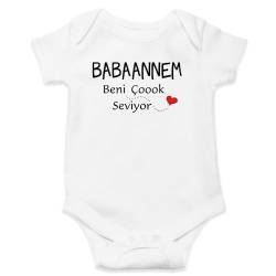 Babaannem Beni Çok Seviyor Design -%100 Cotton Baby Body Suits - Express Shipping - Gift (LangerArm- 0-3 MonateKind EU (62 cm)) von Hediyenza