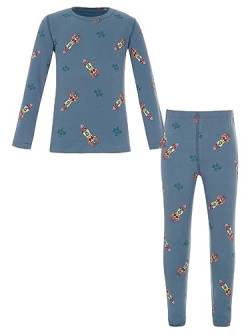 Hedmy Jungen Mädchen Thermounterwäsche Set Thermo Rundhals Unterhemd + Hose Skiunterwäsche Funktionsunterwäsche für Kinder Dunkelblau 146-152 von Hedmy