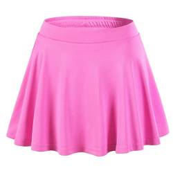 Hedmy Mädchen Tennisrock Faltenrock Hohe Taile Rock mit Innenhose Minirock Sommer Kurz Röcke für Fitness Workout Running Golf Rosa 128-134 von Hedmy