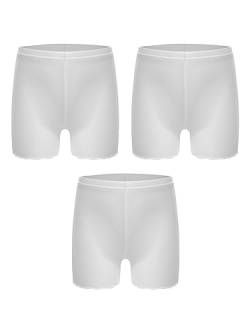 Hedmy Mädchen Unterhosen Kurz Unter Rock Leggings Hot Pants Tanz Shorts Hohe Taille Radlerhose Fitness Panty Weiß 134-140 von Hedmy