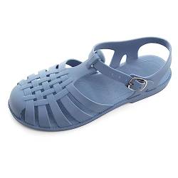 Hee grand Crystal Jelly Heel Sandalen für Damen Sommer Strand Jelly Schuhe, 057-Blau, 39 EU von Hee grand