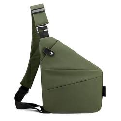 Wander Plus Anti-Diebstahl-Reisetasche, wasserdichte Reisetasche, schlanke Umhängetasche, lässiger Rucksack, Brusttaschen für Herren, Reisen, Outdoor, Sport, armee-grün, 31*20*23*1.5cm von HeeDz