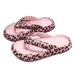 Heflashor Badeschuhe Herren Damen Cloudyzz Schlappen Wolke Hausschuhe Sommer Flip Flops rutschfeste Pantoletten Badelatschen,1# Schwarz,36/37 EU,Rosa Leopard,35/36 EU von Heflashor