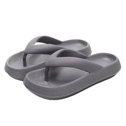 Heflashor Badeschuhe Herren Damen Cloudyzz Schlappen Wolke Hausschuhe Sommer Flip Flops rutschfeste Pantoletten Badelatschen,Grau,35/36 EU von Heflashor