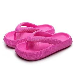 Heflashor Badeschuhe Herren Damen Cloudyzz Schlappen Wolke Hausschuhe Sommer Flip Flops rutschfeste Pantoletten Badelatschen,Rosenrot,35/36 EU von Heflashor