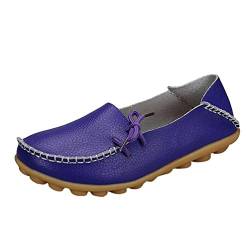 Heheja Damen Freizeit Flache Schuhe Low-top Mokassin Loafers Erbsenschuhe Violett Asia 40 (25cm) von Heheja