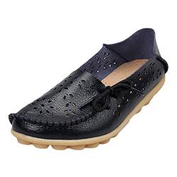 Heheja Damen Hohl Flache Schuhe Low-top Freizeit Loafers Casual Mokassin Schwarz Asia 40 (25cm) von Heheja