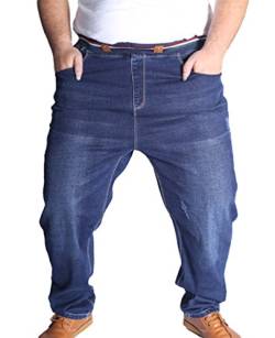 Heheja Herren Freizeit Denim Hose Schlank Übergröße Jeans Stretch Jeanshosen Dunkel Blau 2XL von Heheja