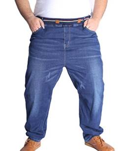 Heheja Herren Freizeit Jeanshosen Hohe Taille Denim Hose Übergröße Elastizität Jeans Blau 4XL von Heheja