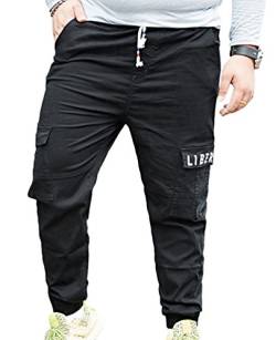 Heheja Herren Jeans Übergröße Freizeit Jeanshosen Stretch Denim Hose Schwarz 8XL von Heheja