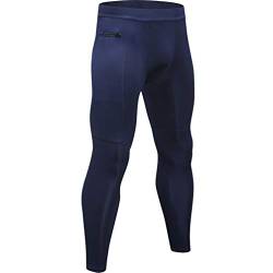 Heheja Herren Komfortable Sportleggings Für Männer, Leichte Laufhose Mit Kompressionspassform Kompressions Navy blau XL von Heheja