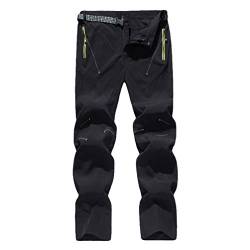 Heheja Herren Outdoor Sport Fitness Dünne Kletterhose Schnell Trocknende Kampfhose Elastische Hose Saugfähige Jogginghose Atmungsaktive Freizeithose Schwarz 2XL von Heheja