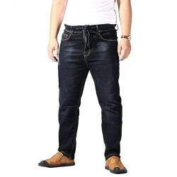 Heheja Herren Übergröße Jeans Hohe Taille Denim Hose Super Elastizität Jeanshosen Schwarz 3XL von Heheja