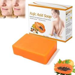 Papaya Kojic Acid Soap -100g Papaya Soap,Papaya Kojic Soap,Kojic Acid Soap for Dark Spot & Glowing Skin,Natural Body Solid Soap Bar,Dark Spots Remover Soap,Improve Uneven Skin Tone von Hehimin
