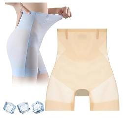 Ultra Slim Tummy Control Hip Lift Panties, Ultraschlankes Hip-Lift-Höschen Zur Bauchkontrolle, High-Waist Underwear Ice Silk Cooling Shapewear (2XL, Skin) von Hehimin