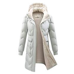 Damen Winter Jacke warm gefüttert Teddyfell Stepp Winterjacke Damen Winter Jacke Parka Kunstfell Winterjacke Kurzmantel Wolle Damen Damen Jacke Lang Mit Kapuze Winter Weste Damen Herbst Langarm Sale von Hehiy