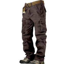 Hehiy Herren Cargohose aus Baumwolle|Outdoorhose Herren Hose Stretch Cargohose Herren Beige Herren Cargo Hose Grau S/M/L/Xl/5Xl von Hehiy