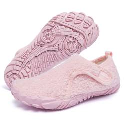 Heiiwarm barfußschuhe kinder hausschuhe kinder barfuss schuhe kinder junge pantoffeln kinder hausschuhe jungen hüttenschuhe kinder kinderschuhe mädchen Rosa 32 von Heiiwarm