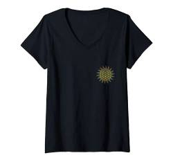 Damen Blume des Lebens, Chakren, Heilige Geometrie, Lebensblume T-Shirt mit V-Ausschnitt von Heilige Geometrie by Anne Mathiasz