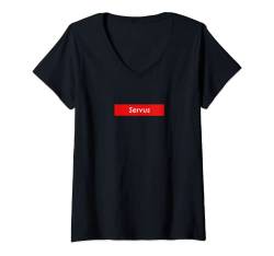 Damen Servus - Skatestyle T-Shirt mit V-Ausschnitt von Heimatliebe