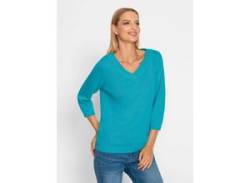 3/4 Arm-Pullover HEINE "Pullover" Gr. 38, blau (türkis) Damen Pullover von Heine