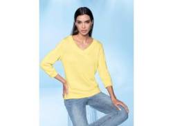 3/4 Arm-Pullover HEINE "Pullover" Gr. 40, gelb (zitrone) Damen Pullover von Heine