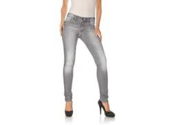 Röhrenjeans HEINE Gr. 21, Kurzgrößen, grau (grey denim) Damen Jeans Röhrenjeans von Heine