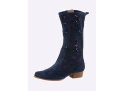 Stiefel HEINE Gr. 39, blau (marine) Damen Schuhe Cowboystiefel Sommerstiefel Reißverschlussstiefel von Heine