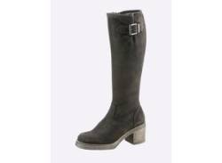 Stiefel HEINE Gr. 39, grau Damen Schuhe Lederstiefel von Heine