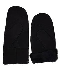 HEITMANN 100% Lammfell Handschuhe Fäustlinge Echt-Leder Damen NEU (S, Schwarz) von Heitmann Lammfell