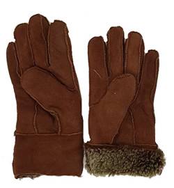 HEITMANN 100% Lammfell Handschuhe Fingerhandschuhe Echt-Leder Damen NEU (L, Braun) von Heitmann Lammfell