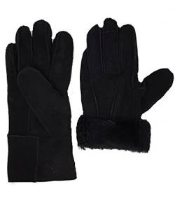 HEITMANN 100% Lammfell Handschuhe Fingerhandschuhe Echt-Leder Damen NEU (L, Schwarz) von Heitmann Lammfell