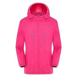 Hekbaep Regenjacke Damen Wasserdicht Atmungsaktiv Regenmantel Damen Windbreaker Lang Übergangsjacke Leichte Jacke mit Kapuze Frauen Regenparka Outdoorjacke Regenponcho für Regenzeit (S-4XL) von Hekbaep