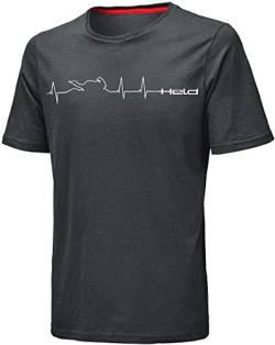 Held Be Heroic T-Shirt (Dark Grey/White,M) von Held
