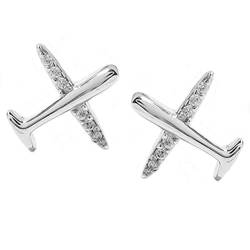 Helen de Lete Little Airplane 925 Sterling Silber Ohrringe von Helen de Lete