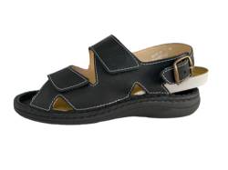 Helix Herren Komfort Sandale schwarz/grau Leder von Größe 40 bis 47, Farben:schwarz, Herren Größen:45 von Helix