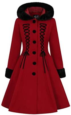 Hell Bunny Amaya Coat Frauen Mantel rot/schwarz L von Hell Bunny
