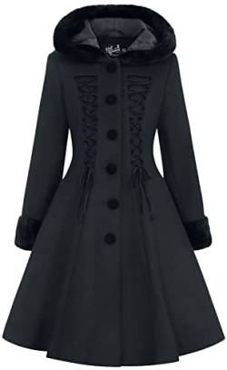 Hell Bunny Amaya Coat Frauen Mantel schwarz M 90% Polyester, 8% Viskose, 2% Elasthan Gothic, Rockwear von Hell Bunny
