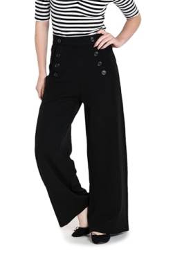 Hell Bunny Carlie Swing Trousers Frauen Stoffhose schwarz XXL von Hell Bunny