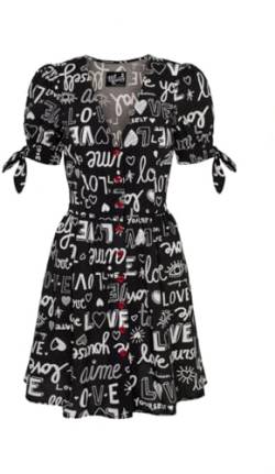 Hell Bunny Love Yourself Mini Dress Frauen Kurzes Kleid schwarz/weiß L von Hell Bunny