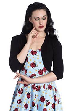 Hell Bunny Maggie Bolero Vintage Retro Strickjacke Rockabilly 50er Jahre Knit Retro Top Gr. S, Schwarz von Hell Bunny