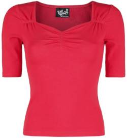 Hell Bunny Philippa 50s Vintage Style Stretch Jersey Top - Rot, 18 von Hell Bunny