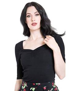 Hell Bunny Philippa Top Langarmshirt schwarz 3XL von Hell Bunny