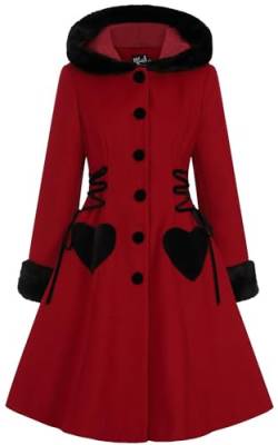 Hell Bunny Scarlett Coat Frauen Mantel rot/schwarz M von Hell Bunny