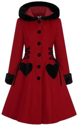 Hell Bunny Scarlett Coat Frauen Mantel rot/schwarz XXL von Hell Bunny