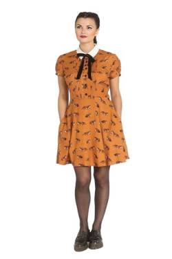 Hell Bunny Vixey Fox Vixen Kurz Minikleid - Braun, 40 von Hell Bunny