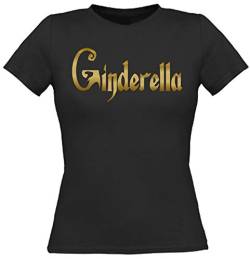 Damen Fun T-Shirt Ginderella JGA Frauen Gold (XL) von Hellmotors