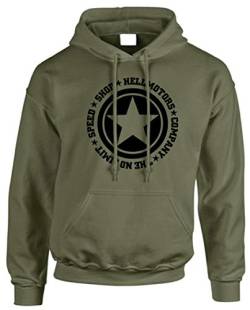 Hellmotors Speed Limit Kapuzenpullover Oldschool Herren Oliv (XL) von Hellmotors