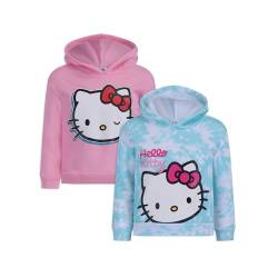 Hello Kitty 2 Piece Blue Tie Dye Print and Pink Long Sleeve Pullover Hoodie Sweatshirt Set (2T) von Hello Kitty